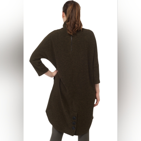 Joseph Ribkoff Textured Tunic Dark Green - Picture 2 of 12